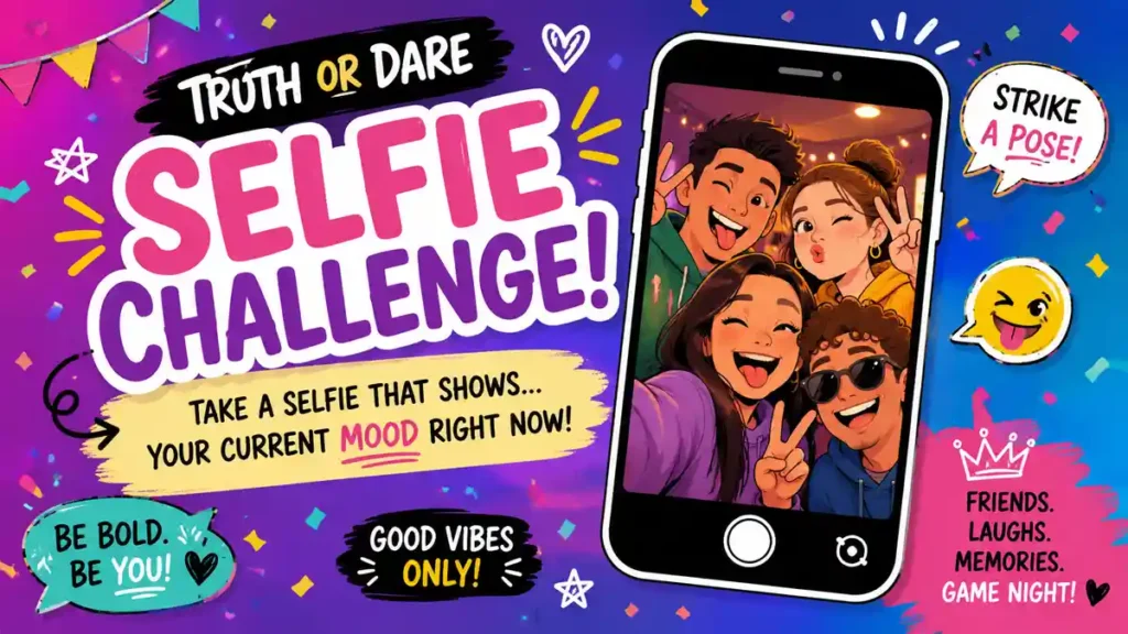 Funny selfie truth or dare photo