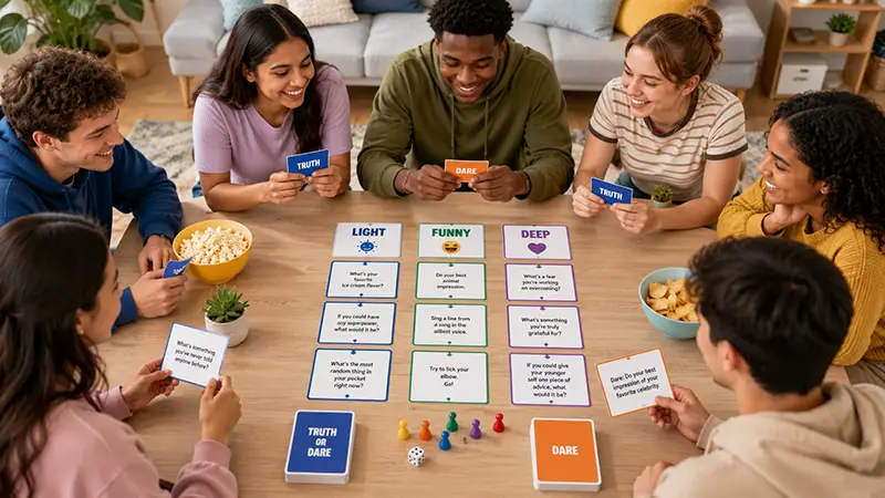 Friends choosing light, funny and deep Truth or Dare questions
